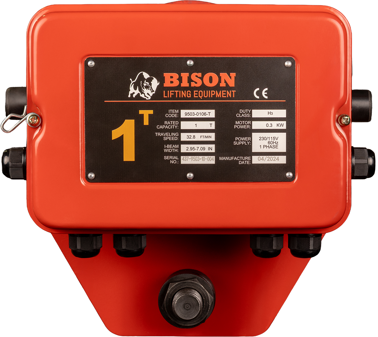 Bison 1Ton Single Phase Motorized Trolley 115v/230v
