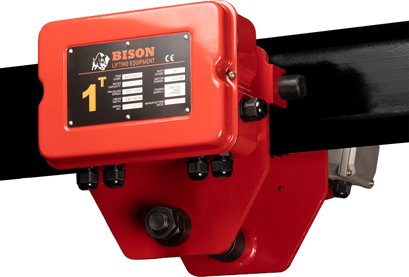 Bison 1Ton Single Phase Motorized Trolley 115v/230v