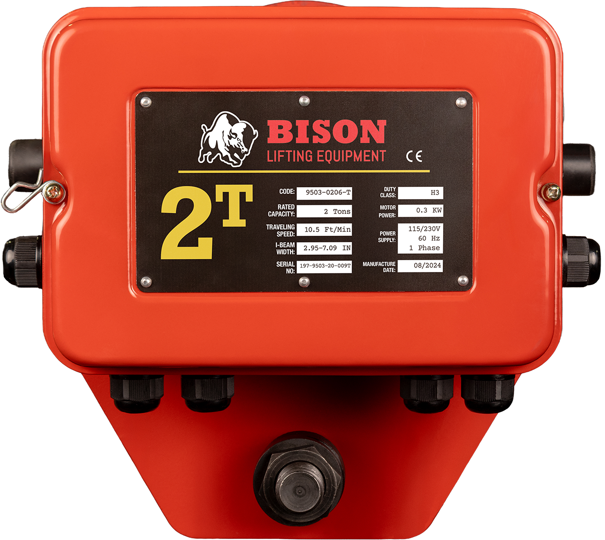 Bison 2Ton Single Phase Motorized Trolley 115v/230v