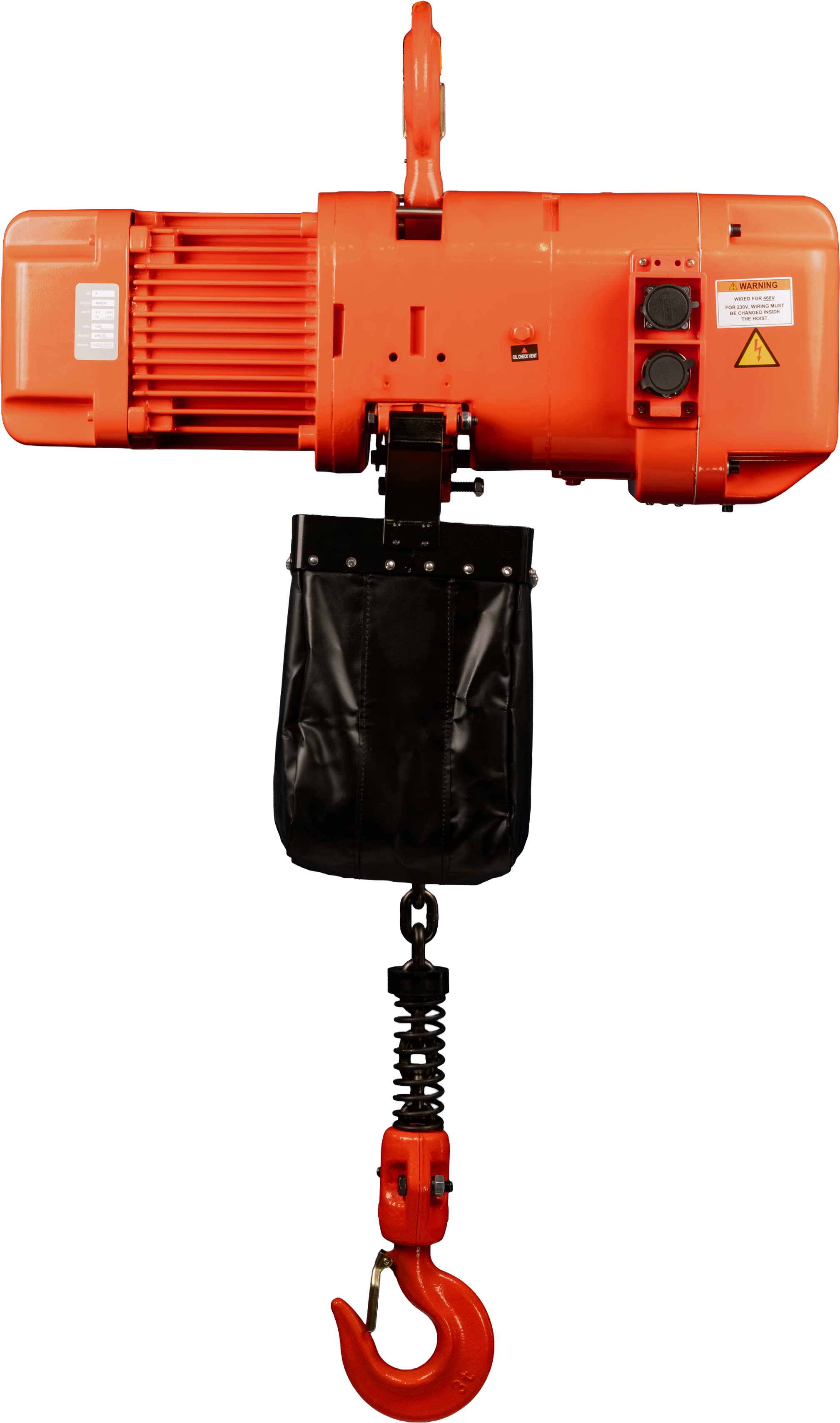 Bison 3Ton Three Phase Single Speed Electric Chain Hoist 230v/460v