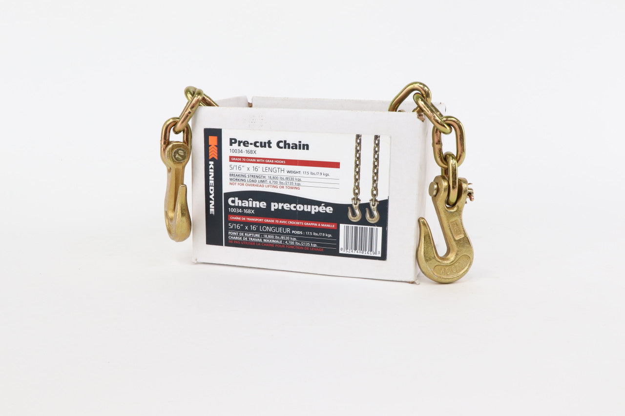 Kinedyne Grade 70 Binder Chain Assembly With Grab Hooks 5/16