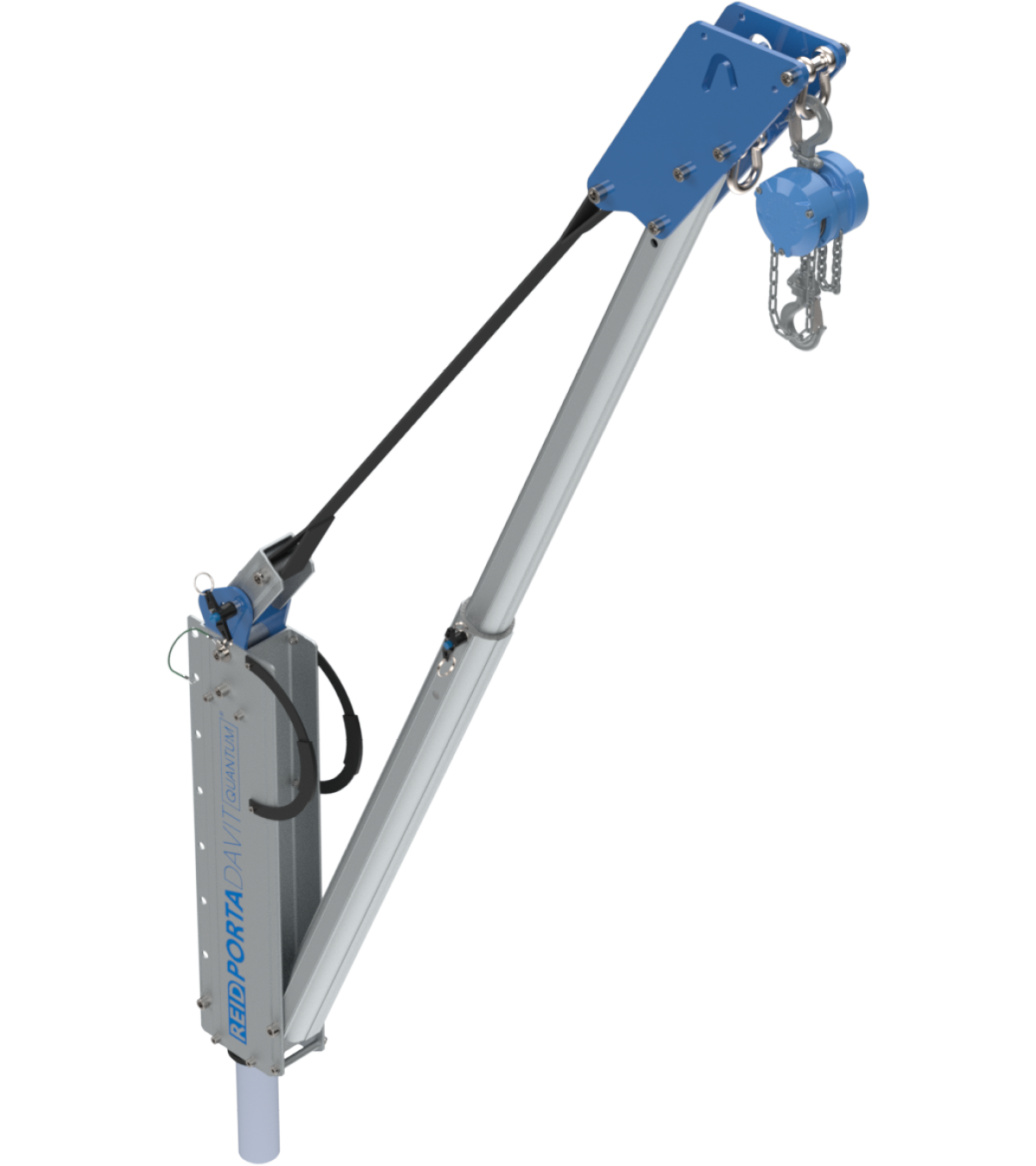 davot crane hook weight oz Lifting Products Steel Davit with 12V DC Electric Winch OZ500DAV-DCW up with the use of just a single pin and no additional/specialist tools required Reid Lifting PortaDavit Quantum 500-600kg