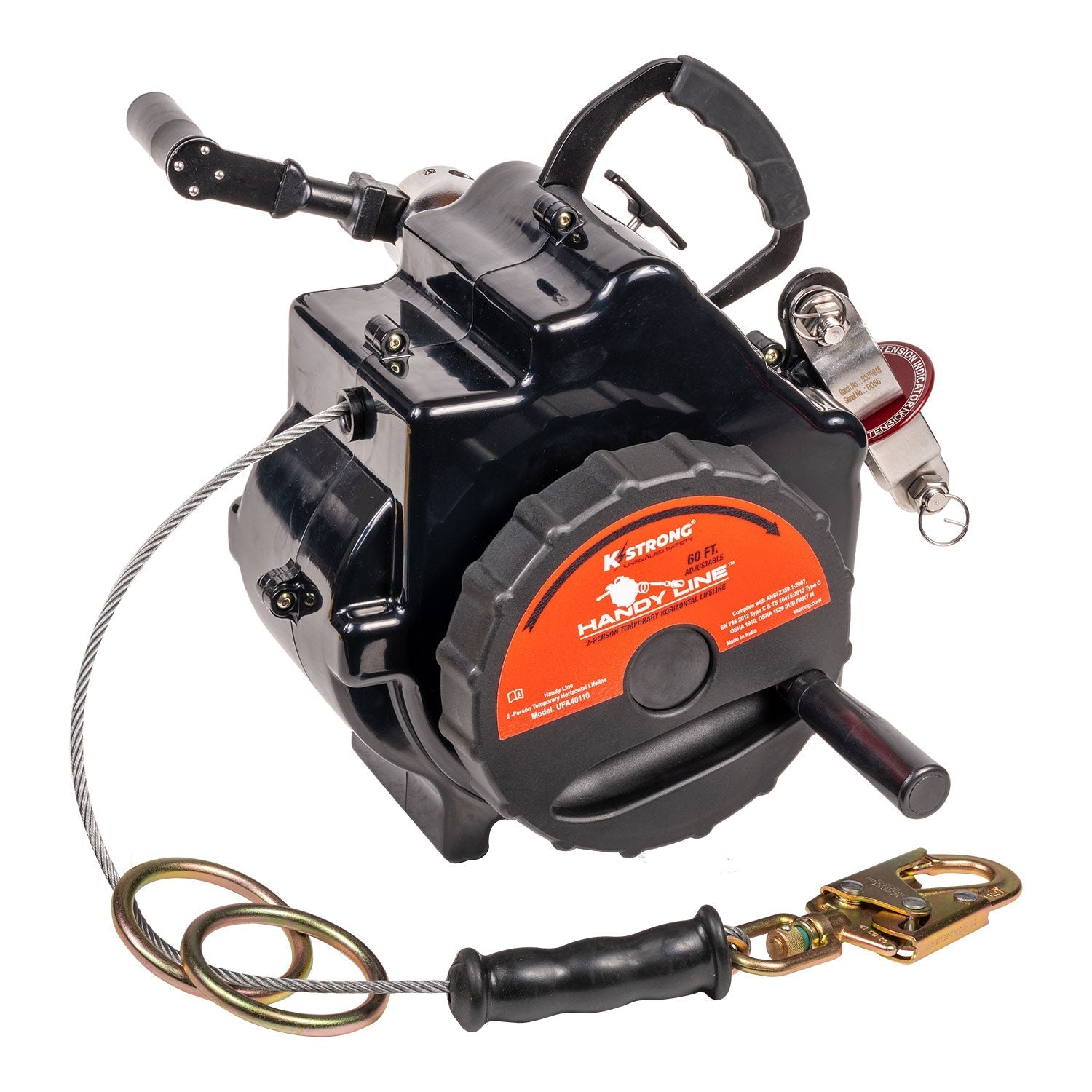 KStrong® Handy Line™ 60 ft. Adjustable 2-Person Capacity Temporary Horizontal Lifeline System (ANSI)