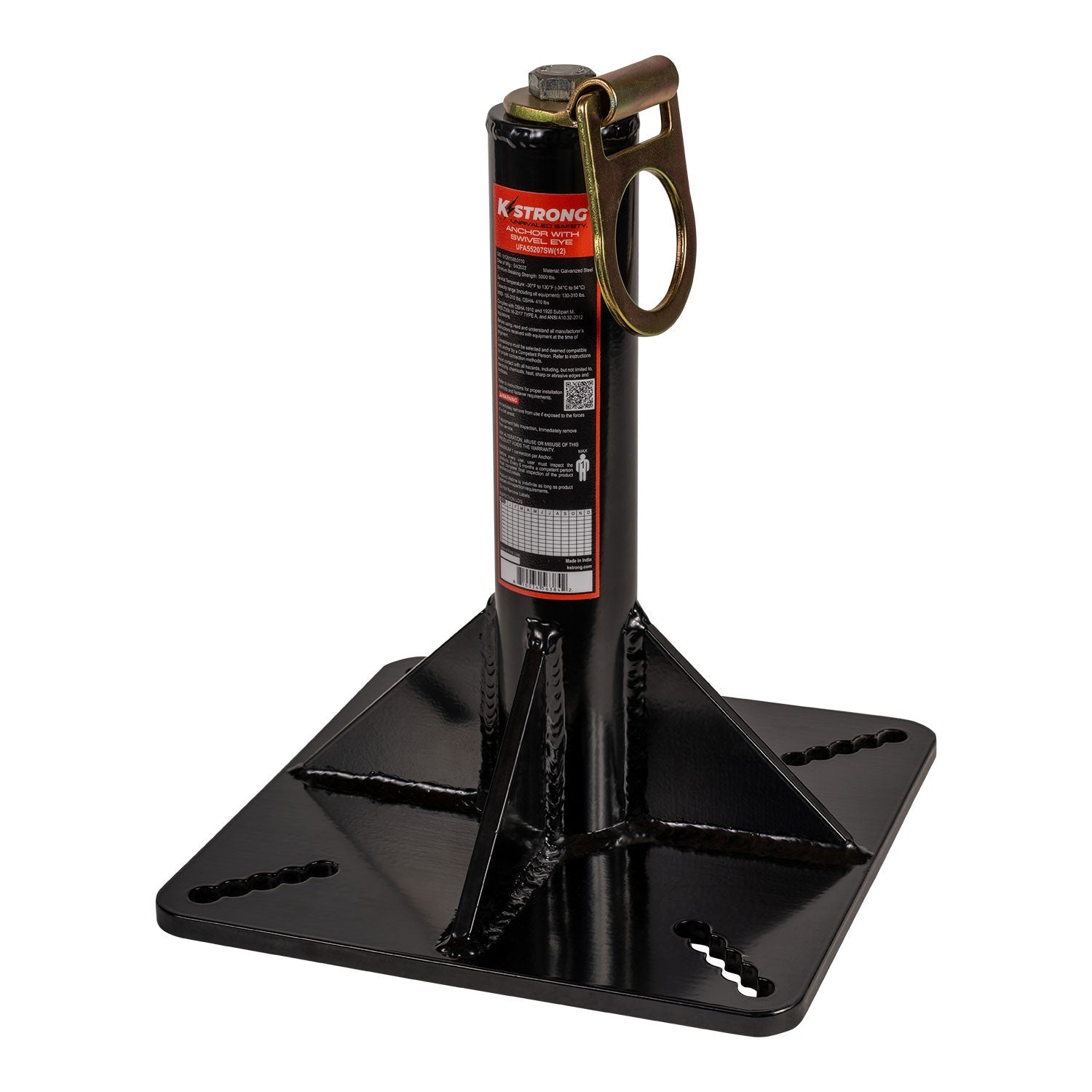 KStrong® Riser Post Roof Anchor with Swivel D-Ring (ANSI)