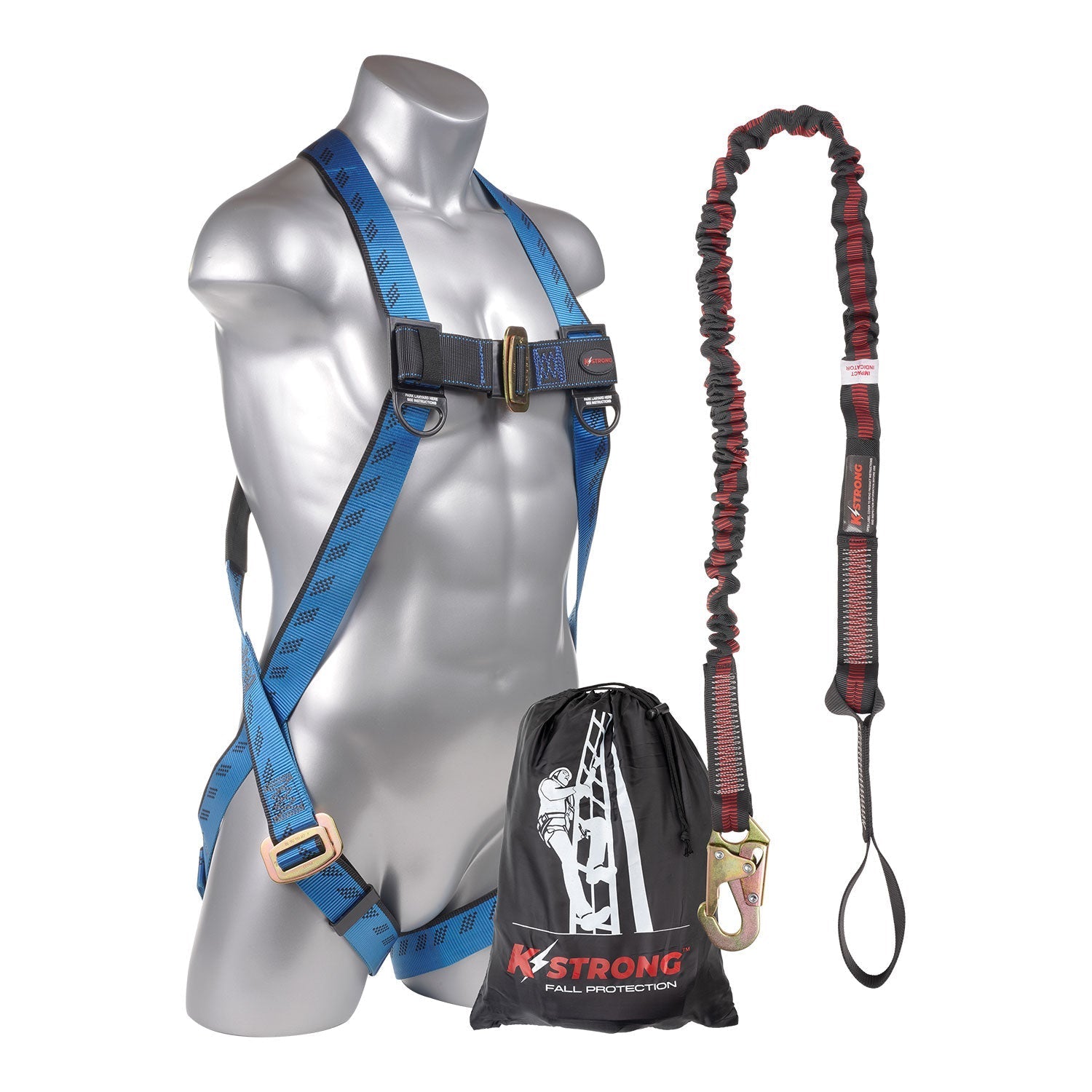 KStrong® Kapture™ Essential 3-Point FBH, Dorsal D-ring, MB Legs and a 6 ft. Twin Leg Internal Design SAL with Loop and Rebar Hooks (ANSI)