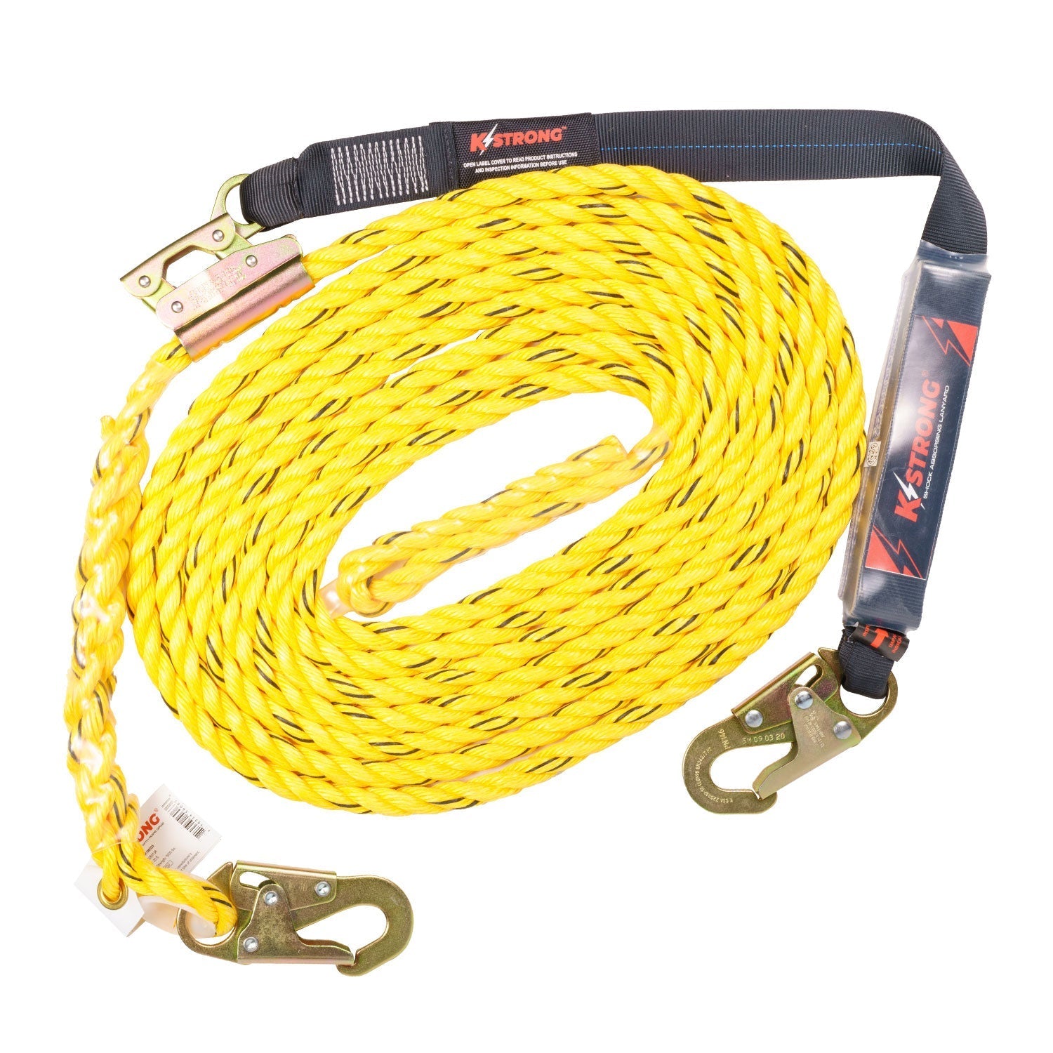 KStrong® Vertical Polysteel Rope Lifeline with snap hook and taped ends