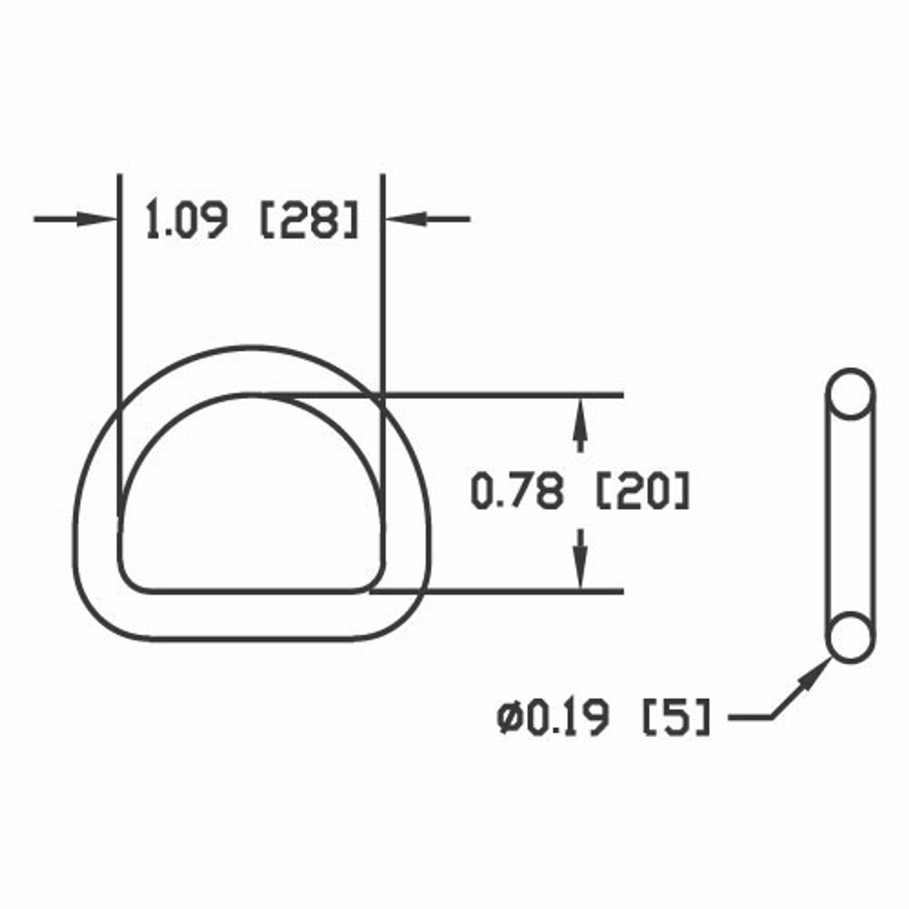 Kinedyne 1" D-Ring w/ NAS Number NAS1382-1