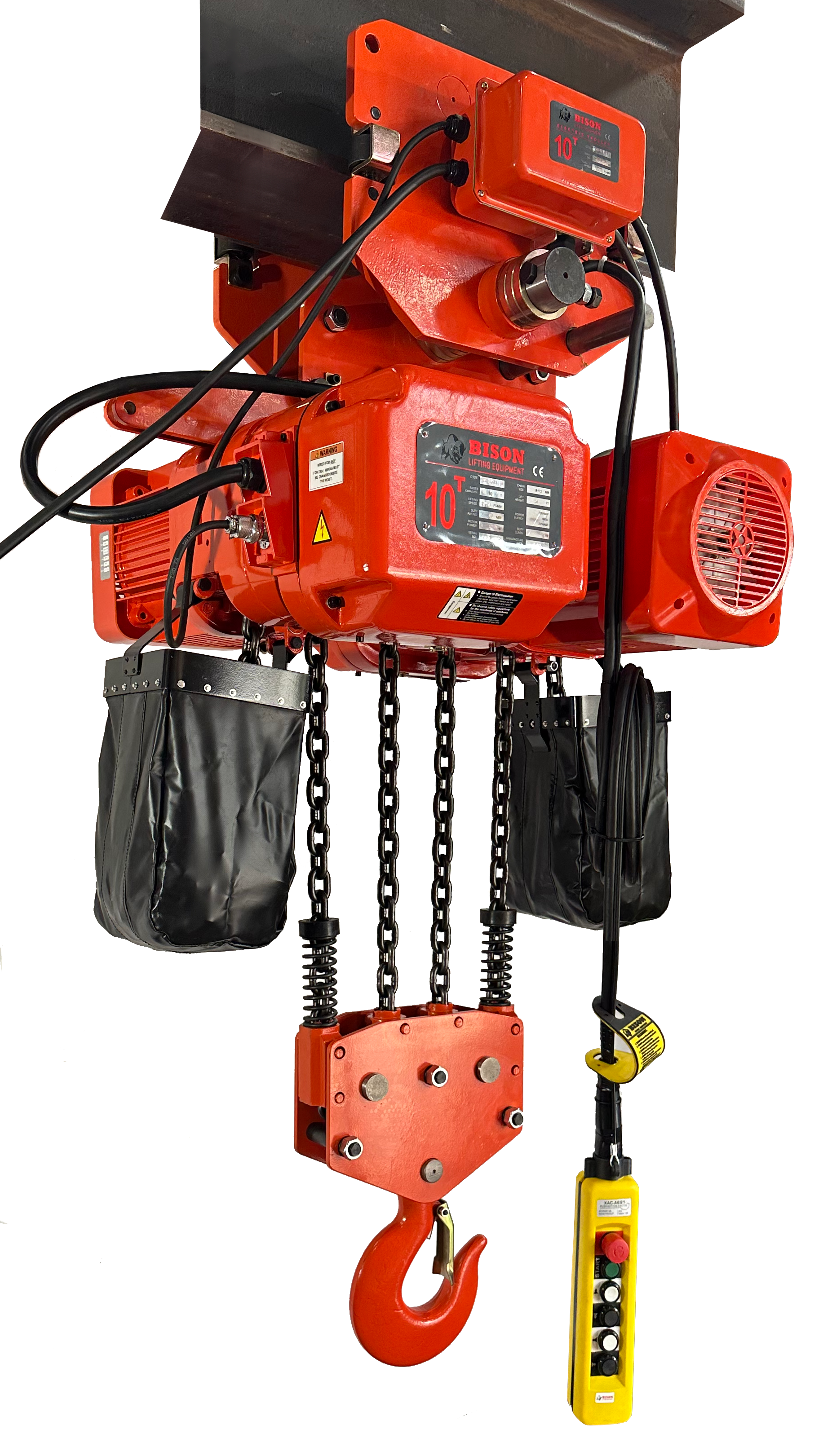 Bison 10 Ton Electric Chain Hoist With Motor Trolley