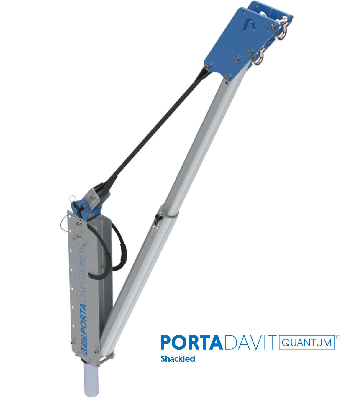 Reid Lifting PDQ 1100lb Portable Aluminum Davit Crane – Shackle only