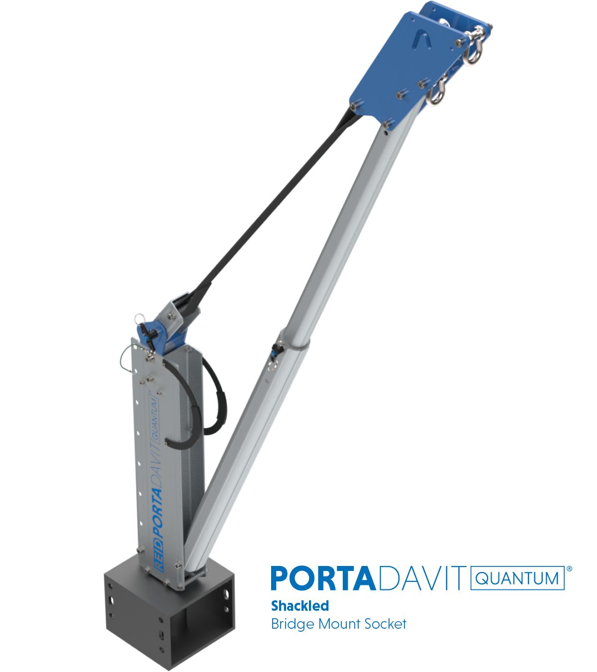 Reid Lifting PDQ 1100lb Portable Aluminum Davit Crane – Shackle only