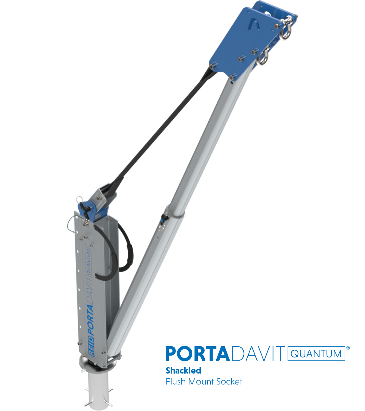 Reid Lifting PDQ 1100lb Portable Aluminum Davit Crane – Shackle only
