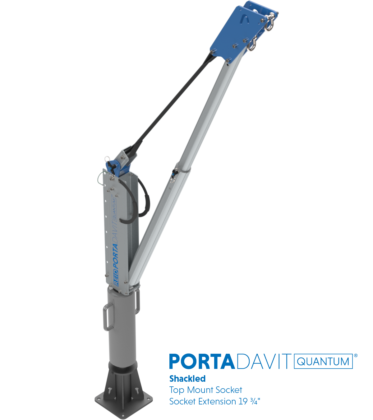 Reid Lifting PDQ 1100lb Portable Aluminum Davit Crane – Shackle only