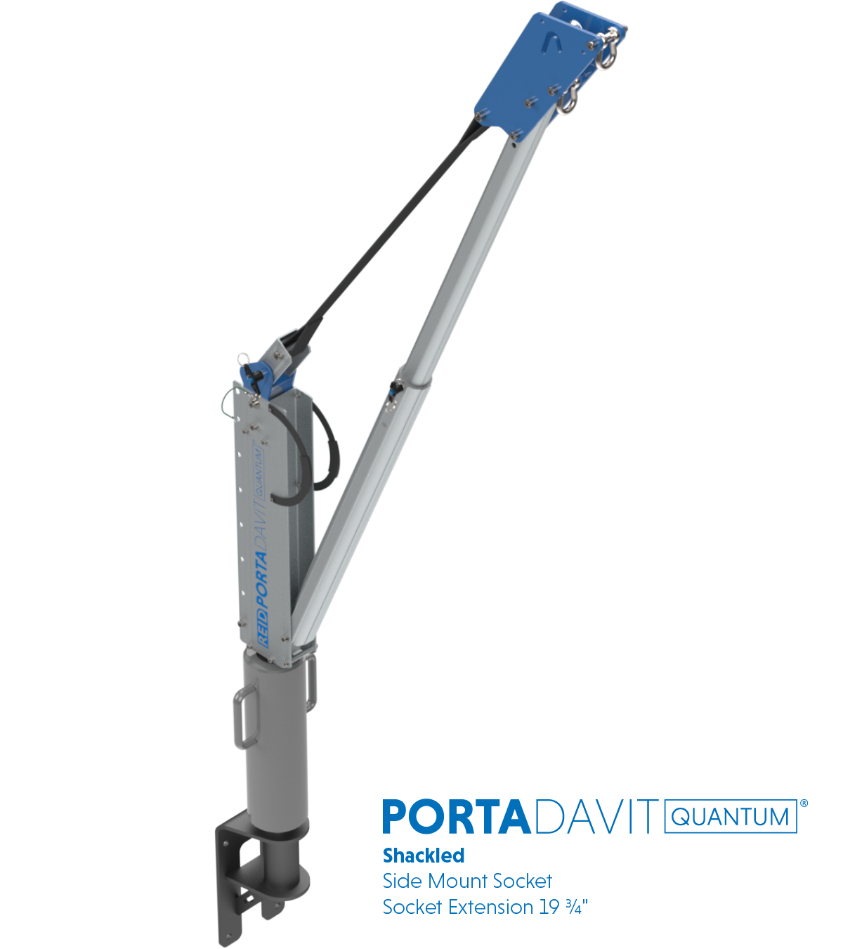 Reid Lifting PDQ 1320lb Portable Aluminum Davit Crane – Shackle only