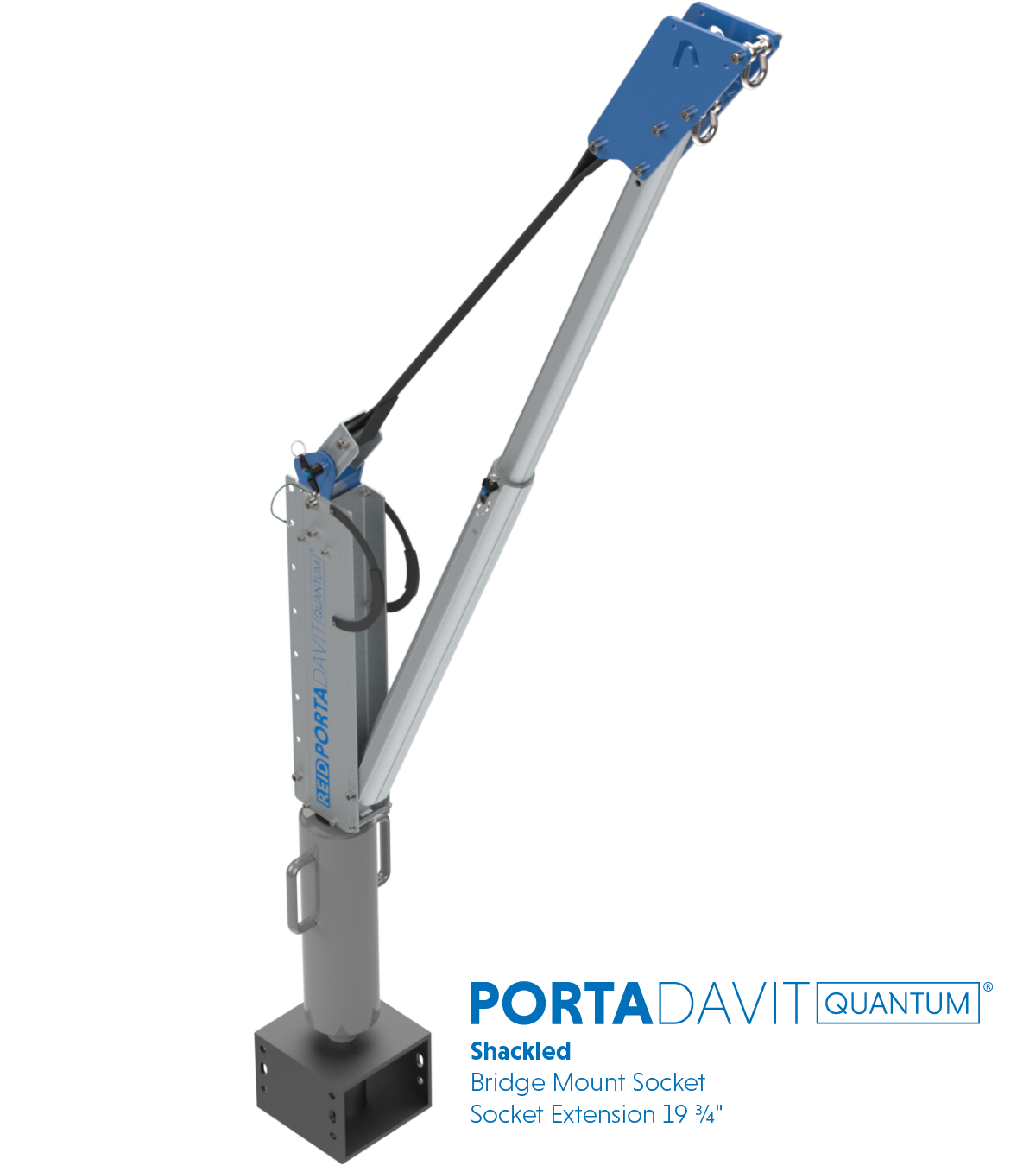 Reid Lifting PDQ 1100lb Portable Aluminum Davit Crane – Shackle only