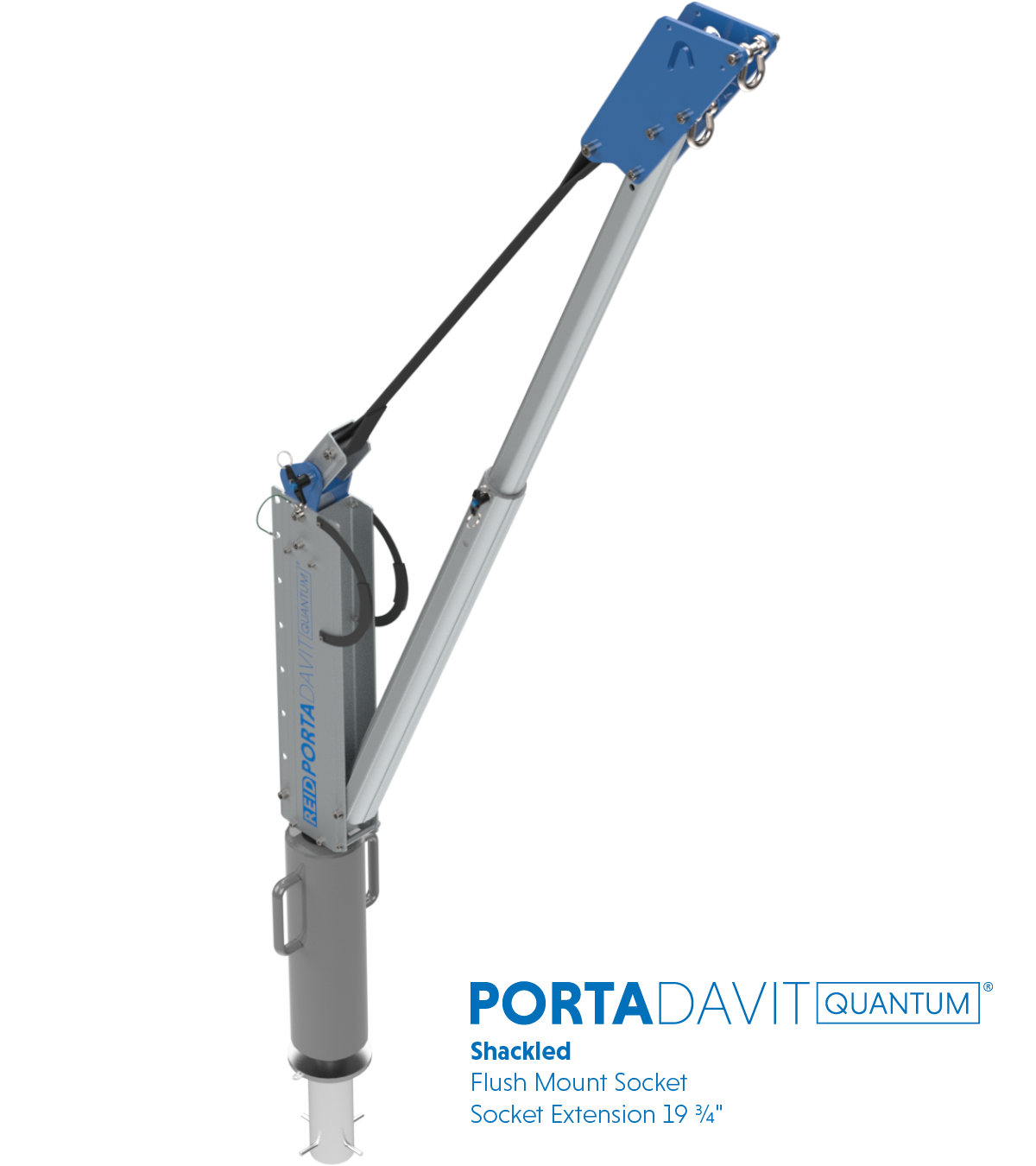 Reid Lifting PDQ 1100lb Portable Aluminum Davit Crane – Shackle only