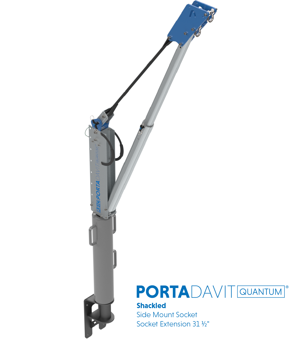 Reid Lifting PDQ 1320lb Portable Aluminum Davit Crane – Shackle only