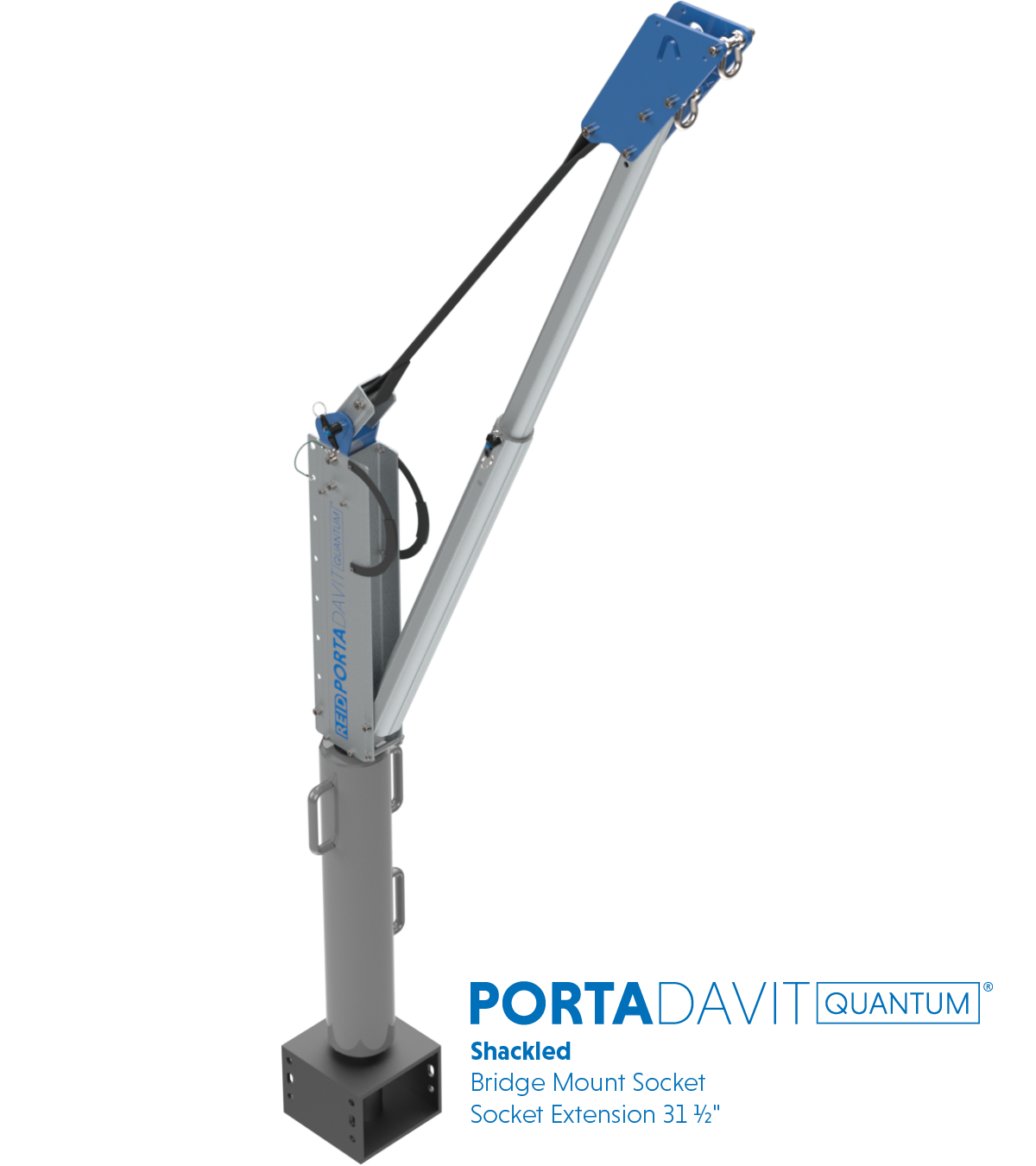 Reid Lifting PDQ 1320lb Portable Aluminum Davit Crane – Shackle only