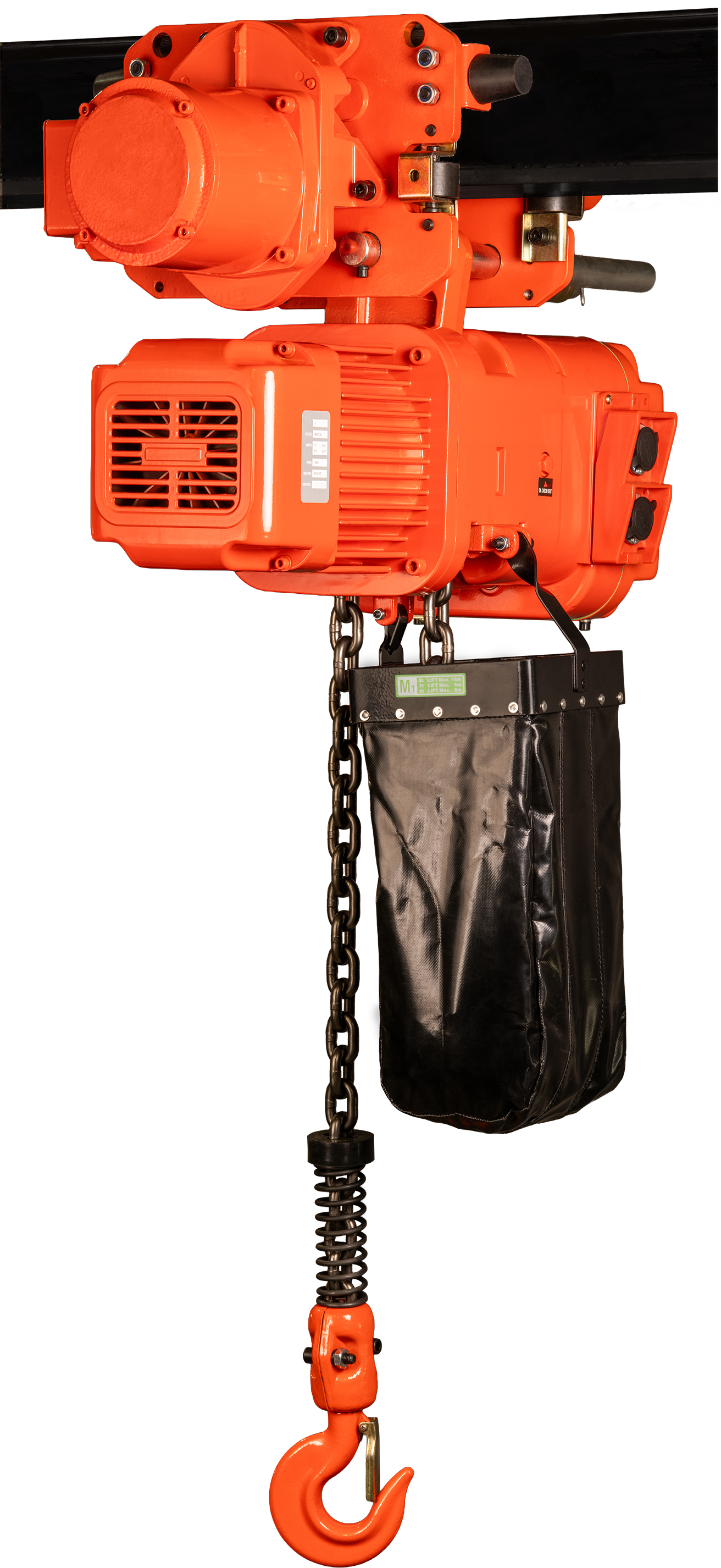 Bison 2Ton Three Phase Single Speed Electric Chain Hoist with Trolley 230v/460v