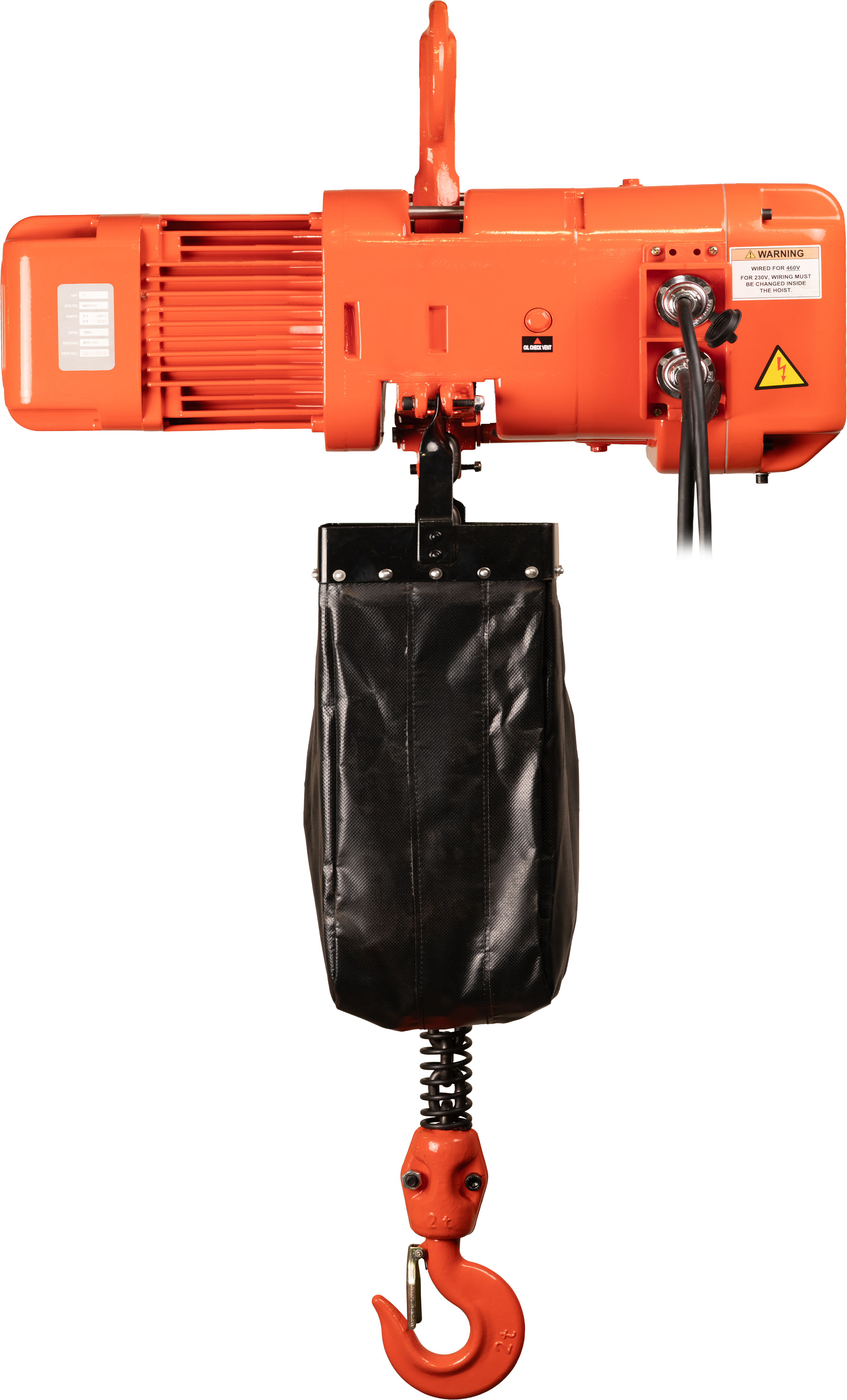 Bison 2Ton Three Phase Dual Speed Electric Chain Hoist 230v/460v