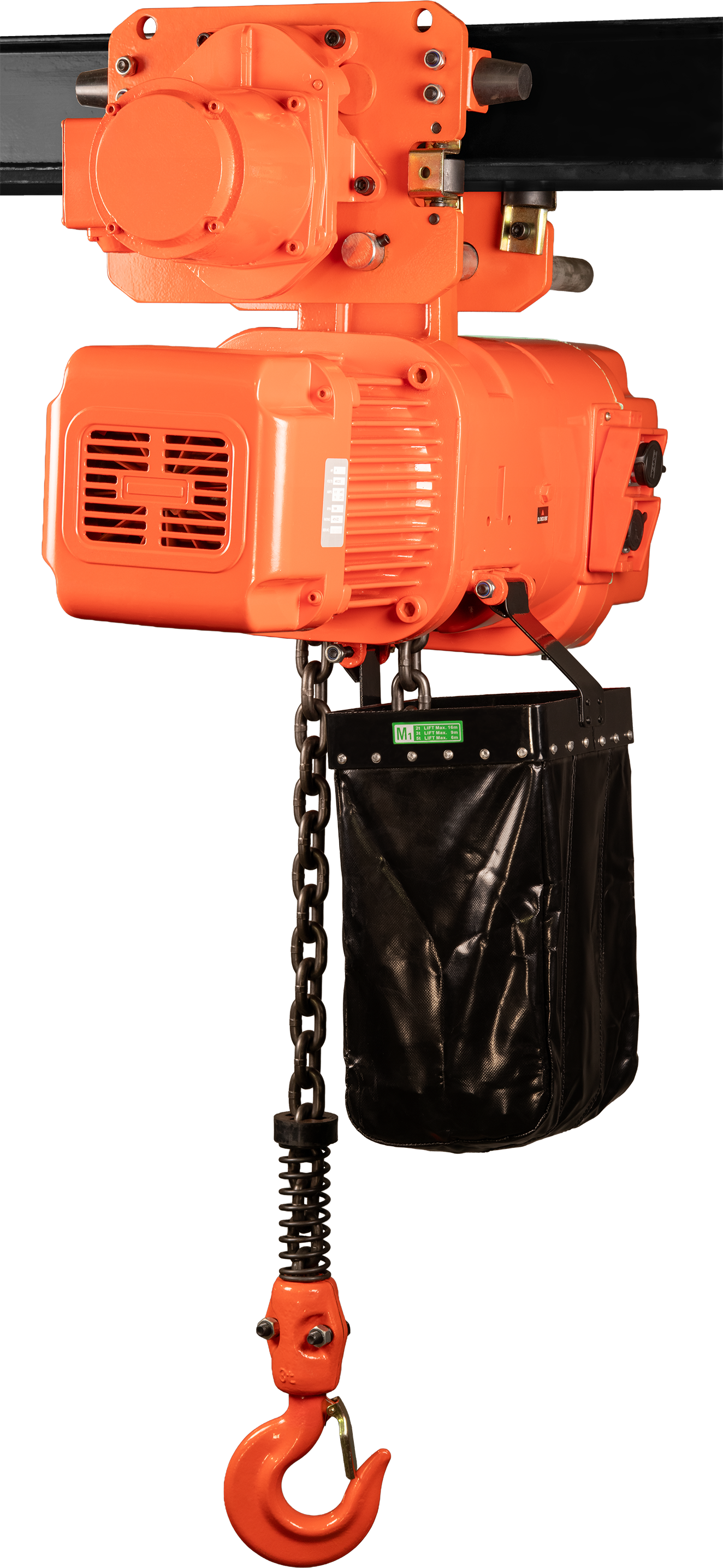 Bison 3Ton Three Phase Dual Speed Electric Chain Hoist with Trolley 230v/460v