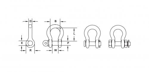 CM Galvanized Screw Pin Carbon Anchor Shackles