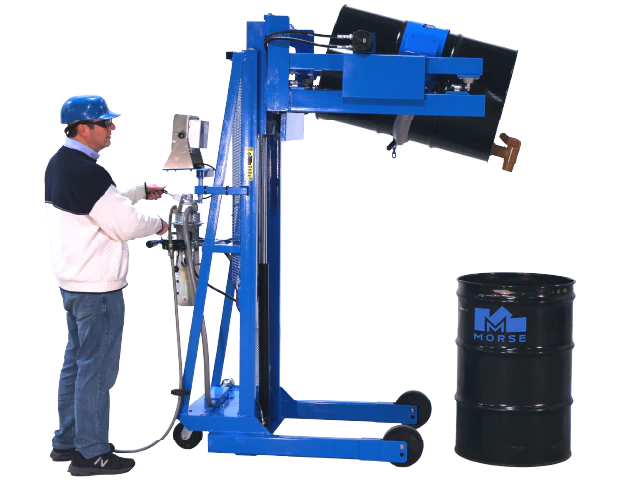 Morse Scale-Equipped Veritcal-Lift 55-Gallon Drum Pourer