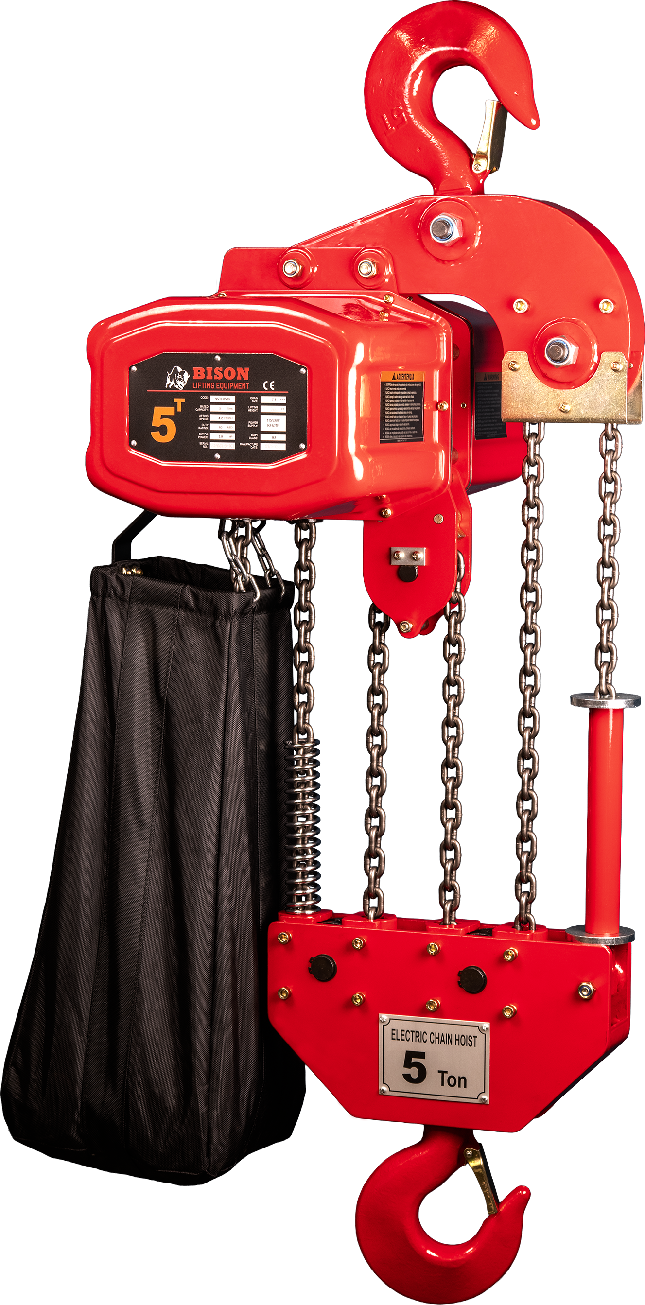 Bison 5Ton Single Phase Electric Chain Hoist 115v/230v