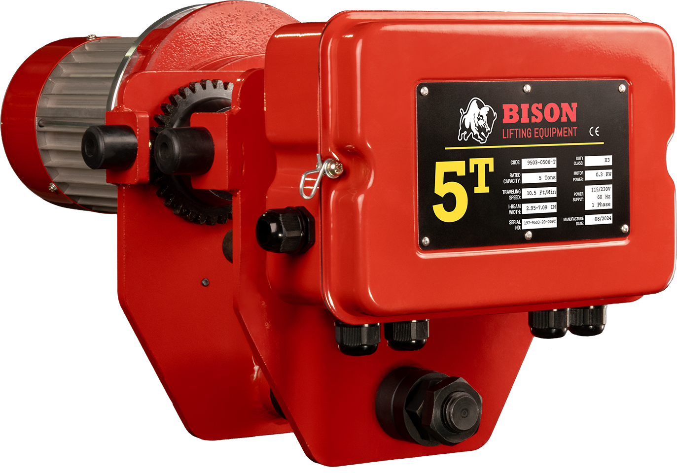 Carro motorizado monofásico Bison 5Ton 115v/230v