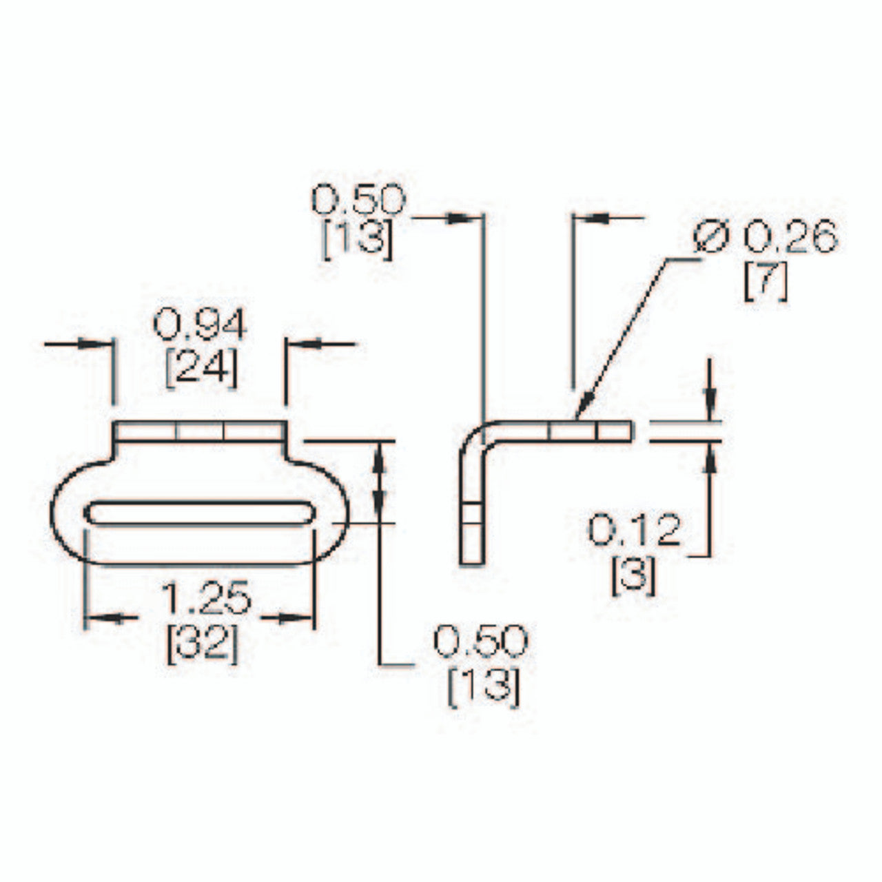 Kinedyne 1" 90-Degree Strap End Bolt Plate