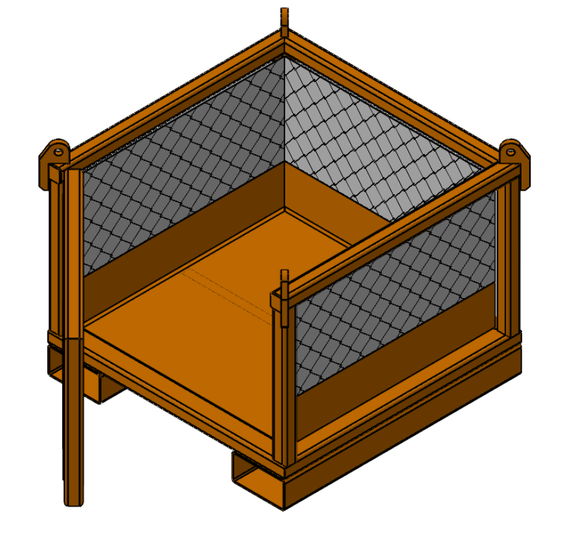 Material Lifting Basket With Gate 48x40x42" x 2Ton