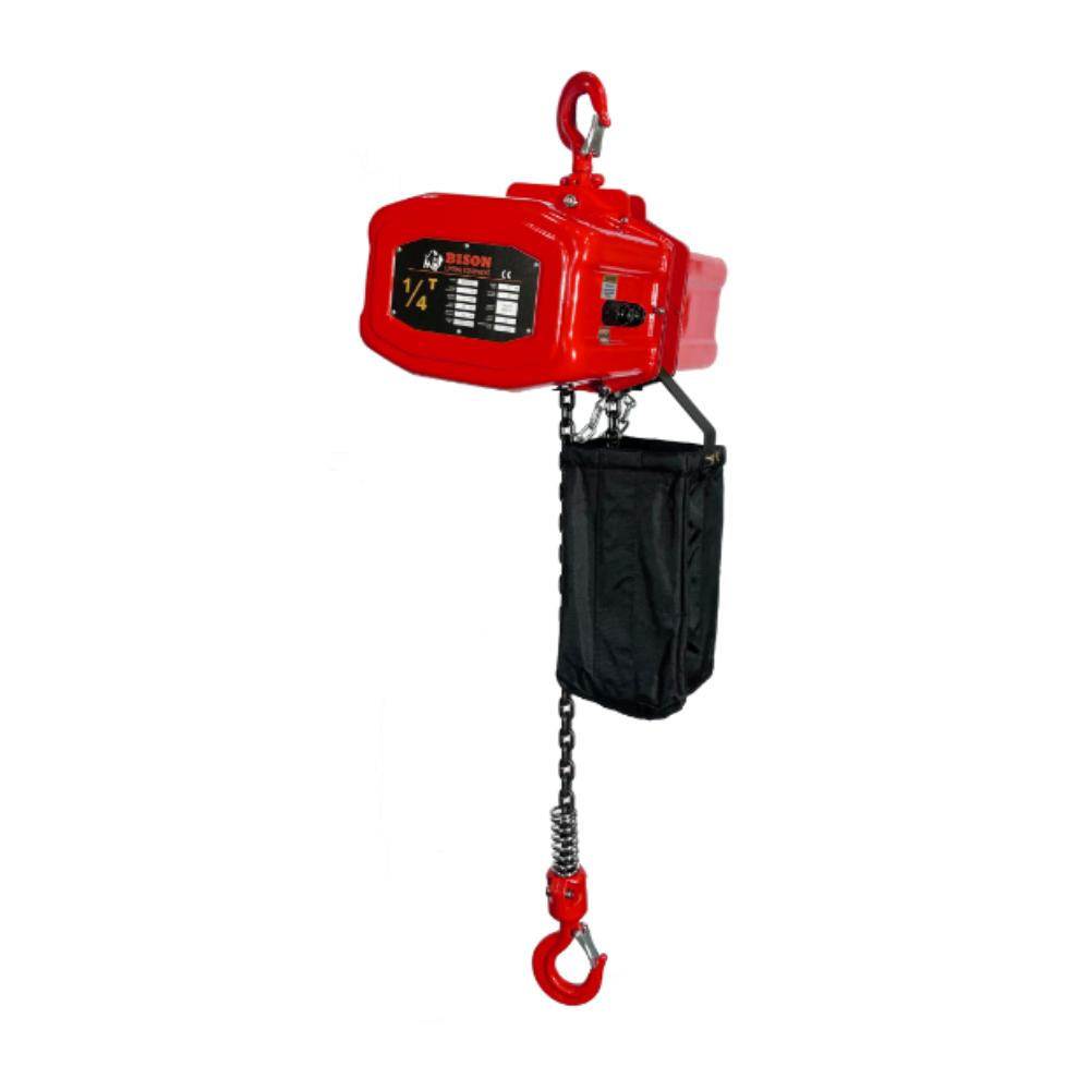 Bison 0.25Ton Single Phase Electric Chain Hoist with Motorized Trolley 115v/230v