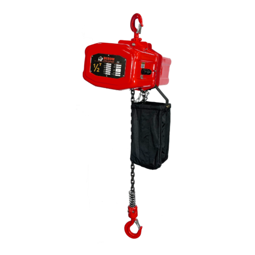 Bison 0.5Ton Single Phase Electric Chain Hoist with Motorized Trolley 115v/230v