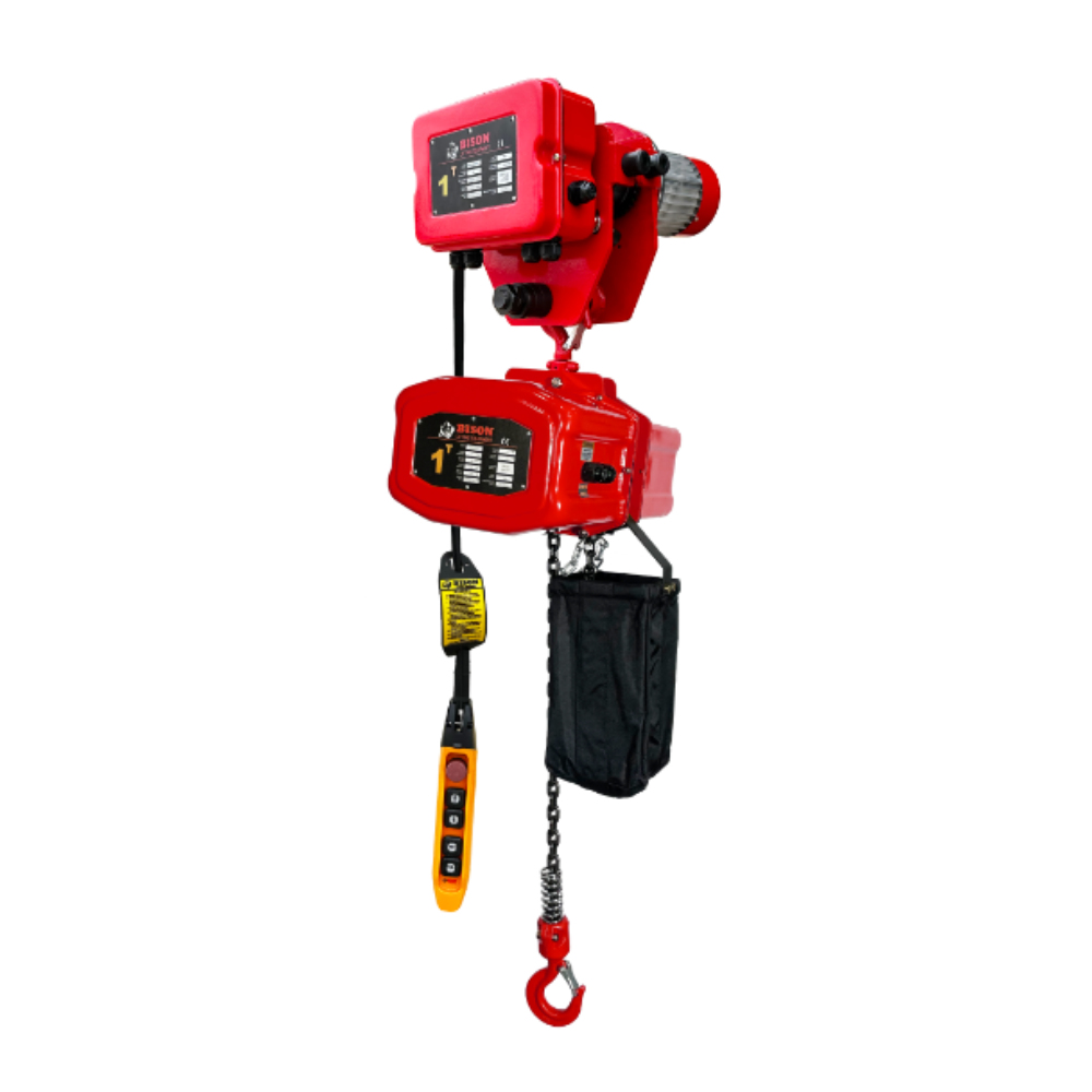 Bison 0.25Ton Single Phase Electric Chain Hoist with Motorized Trolley 115v/230v