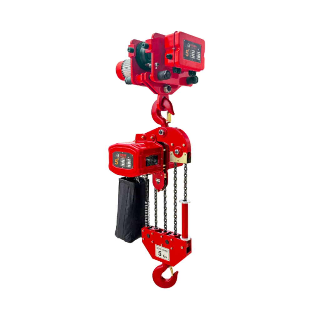 Bison 5Ton Single Phase Electric Chain Hoist with Motorized Trolley 115v/230v