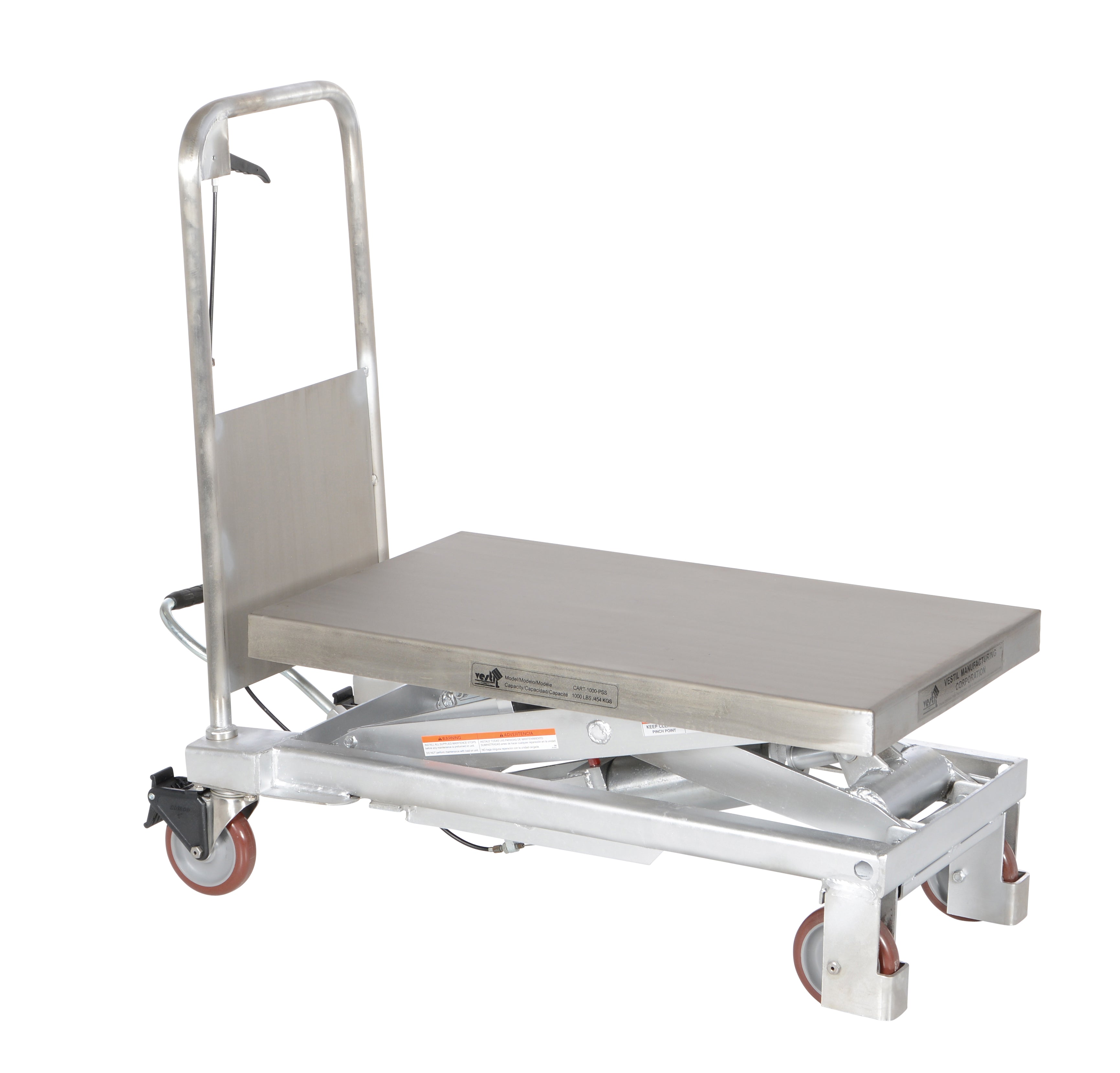 Vestil Partially Stainless Steel Hydraulic Elevating Carts