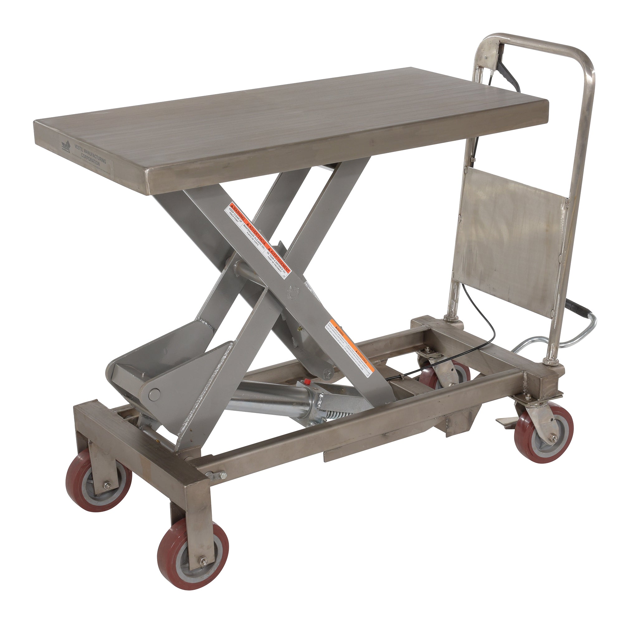 Vestil Partially Stainless Steel Hydraulic Elevating Carts