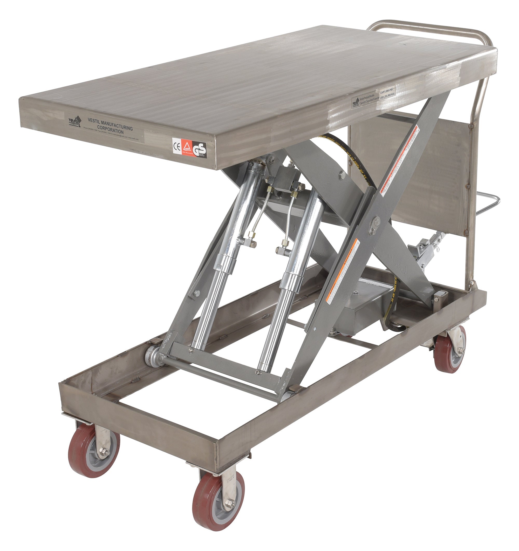 Vestil Partially Stainless Steel Hydraulic Elevating Carts