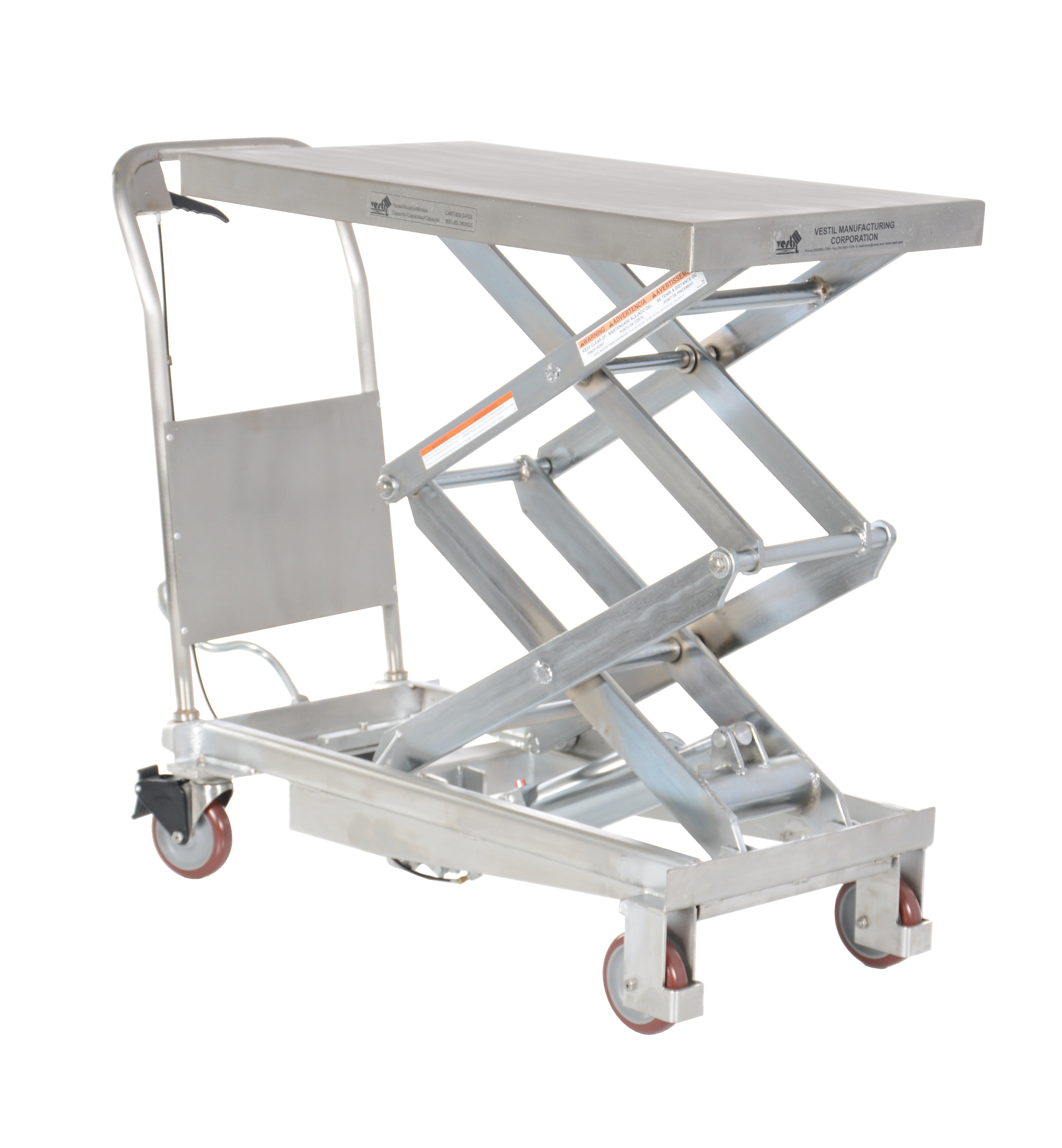 Vestil Partially Stainless Steel Hydraulic Elevating Carts