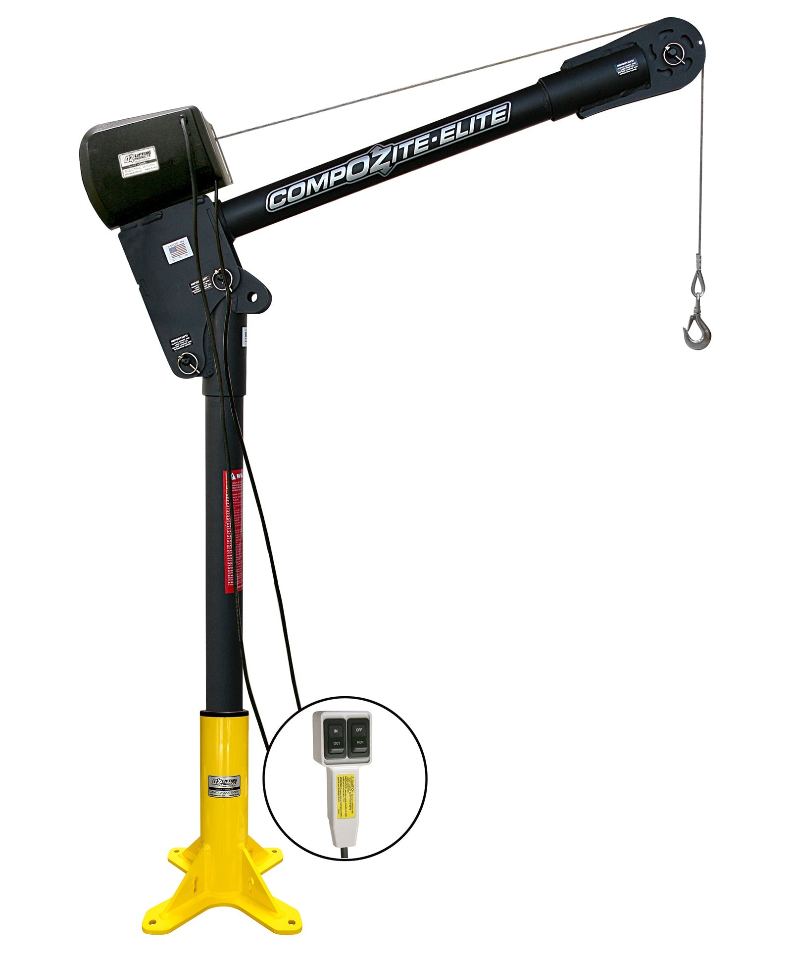 OZ Lifting CompOZite-ELITE Carbon Fiber Davit Crane with 110v AC Electric Winch