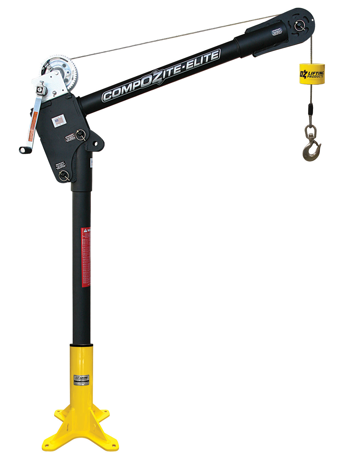 OZ Lifting CompOZite-ELITE Carbon Fiber Davit Crane with Carbon Steel Brake Winch