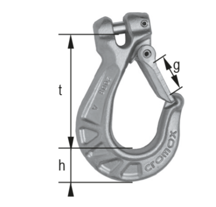 Cromox Grade 60 Stainless Steel Clevis Sling Hook w/ Latch