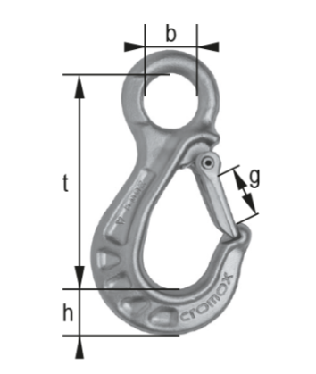 Cromox Grade 60 Stainless Steel Eye Sling Hook w/ Latch