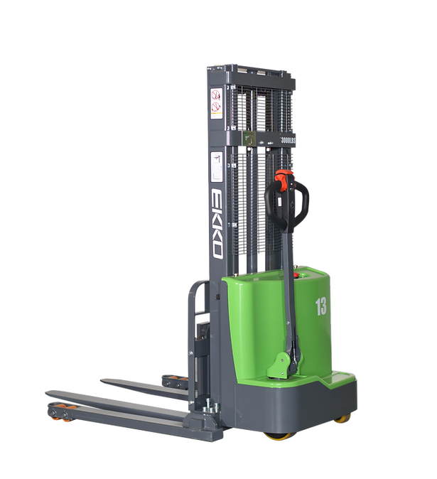 EKKO EB13C-145LI 2800lbs Fully Li-ION Powered Straddle Stacker 145" Lift