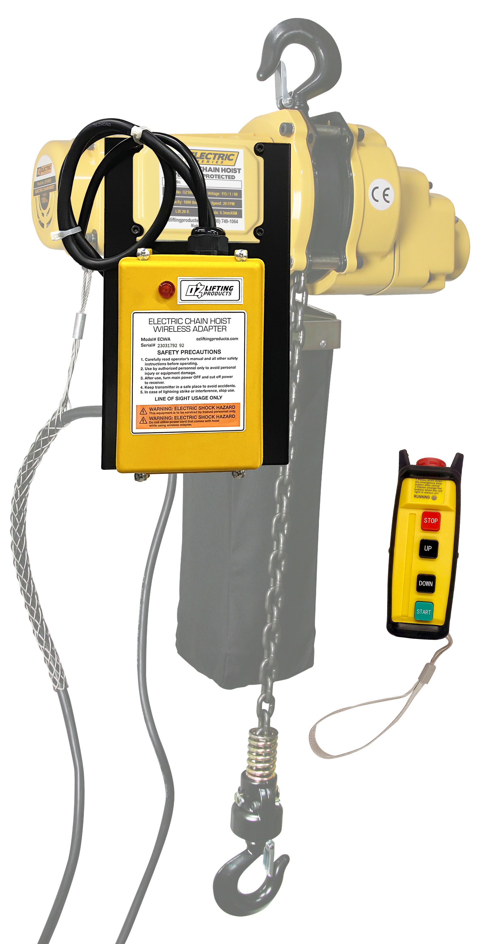 OZ Lifting Wireless Plug & Play Adapter for OZ Electric Chain Hoists ...