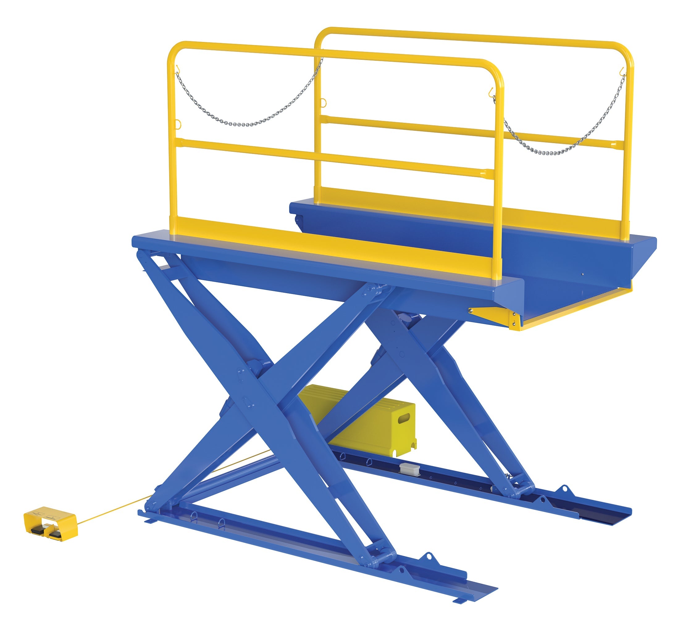 Vestil Ground Lift Scissor Tables with Handrails