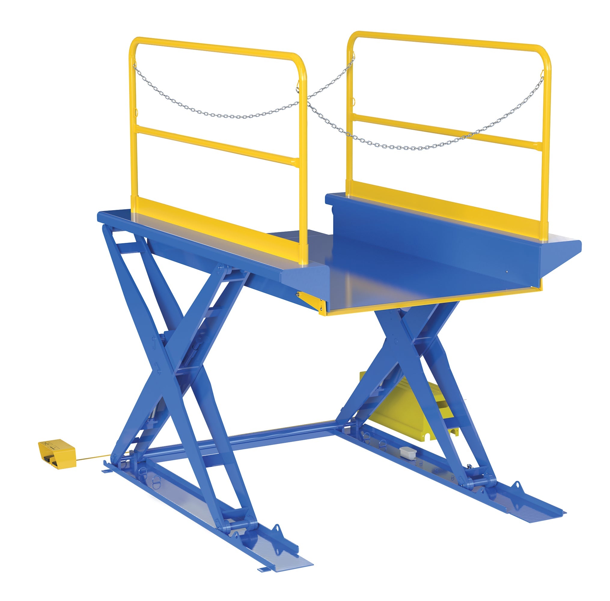 Vestil Ground Lift Scissor Tables with Handrails