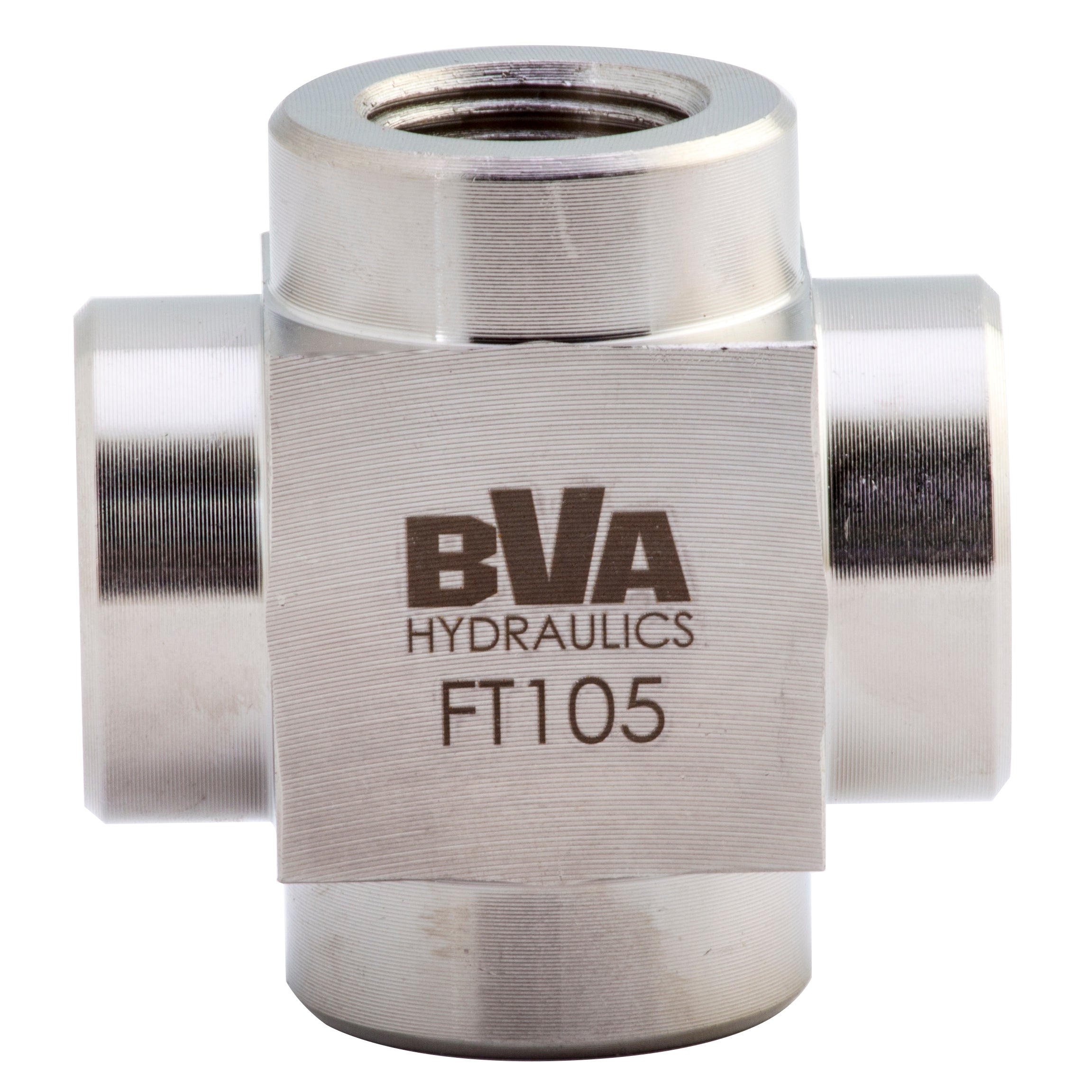 BVA Hydraullics Fitting Cross 3/8"-18 NPTF 10,000 PSI