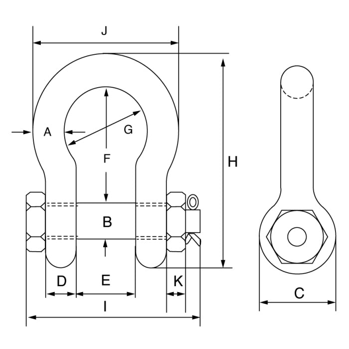 Green Pin G-4163 Safety Pin & Bolt Shackles