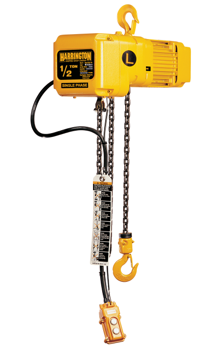 Harrington SNER Single Phase Hook Electric Chain Hoists