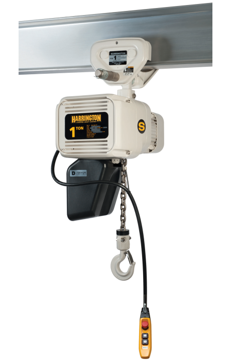 Harrington NERP-FG Push Trolley Food Grade Electric Chain Hoist